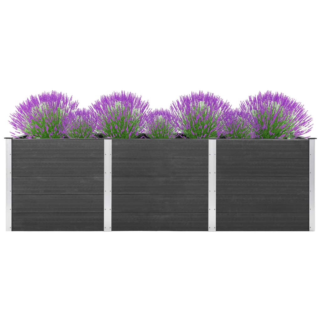 vidaXL Garden Raised Bed Grey 300x50x91 cm WPC