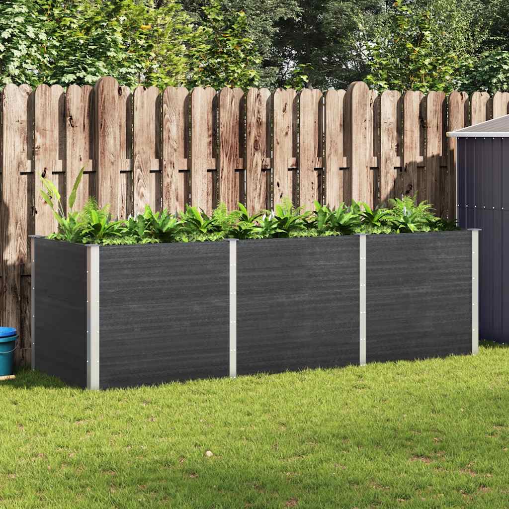 Garden Raised Bed 300x100x91 cm WPC Grey