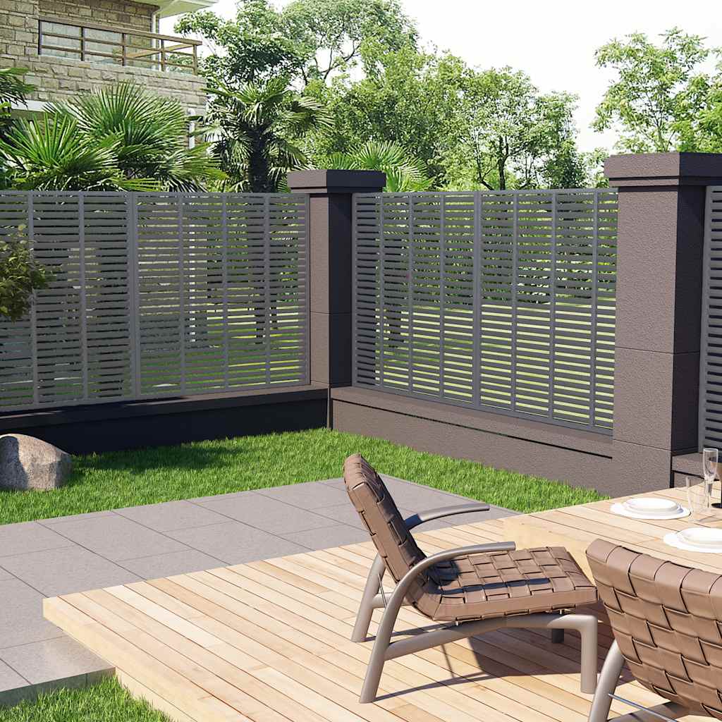 Louver Fence WPC 180x180 cm Grey