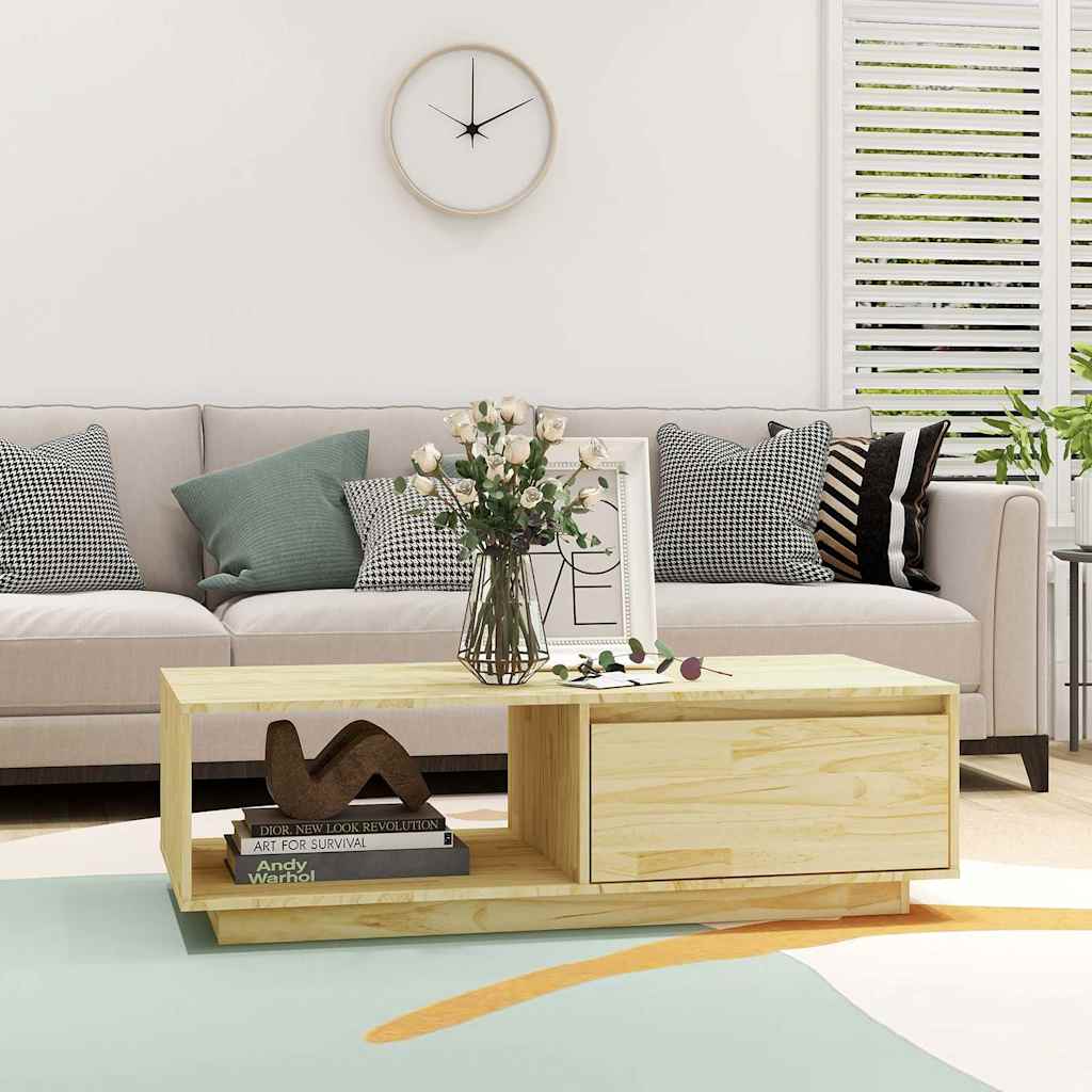 809882 vidaXL Coffee Table 110x50x33,5 cm Solid Wood Pine