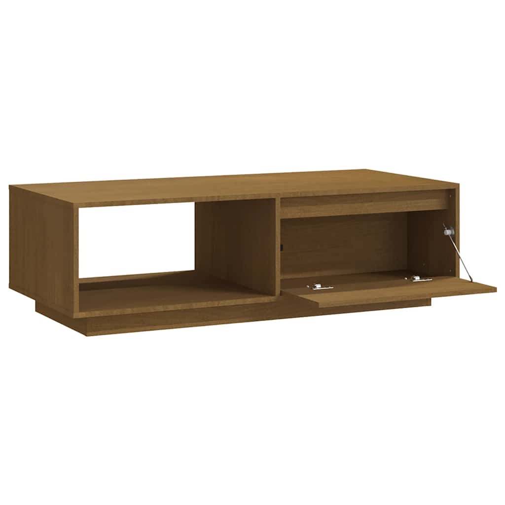 809885 vidaXL Coffee Table Honey Brown 110x50x33,5 cm Solid Wood Pine