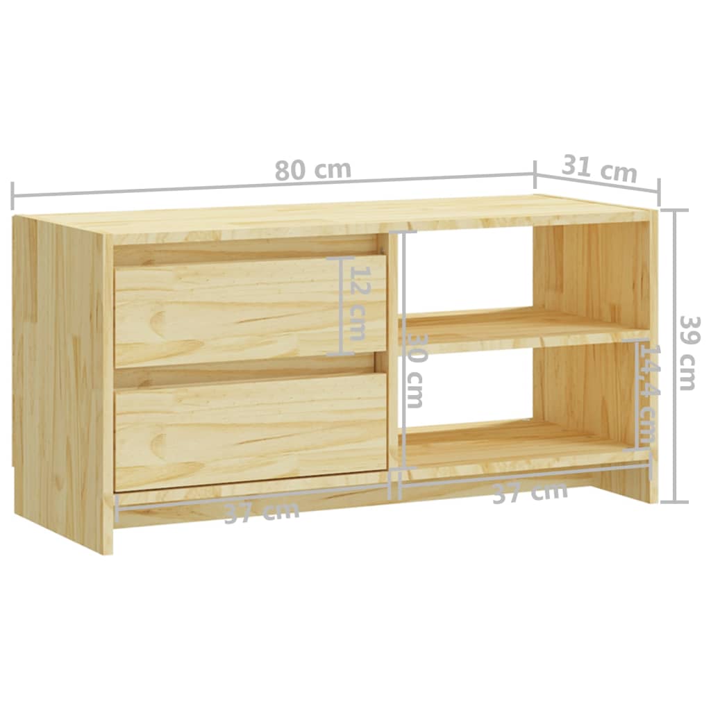 vidaXL TV Cabinet 80x31x39 cm Solid Pinewood