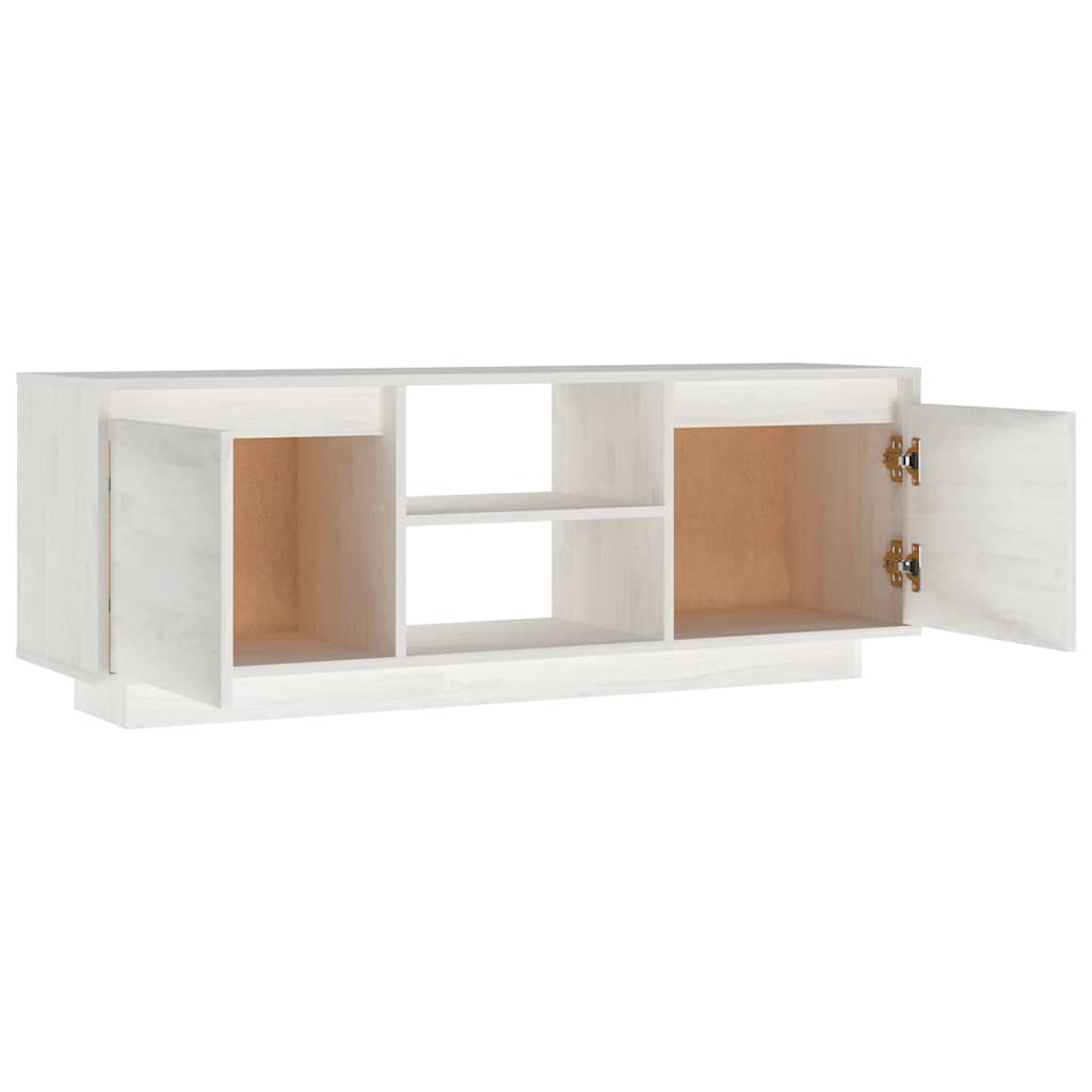 809901 vidaXL TV Cabinet White 110x30x40 cm Solid Wood Pine