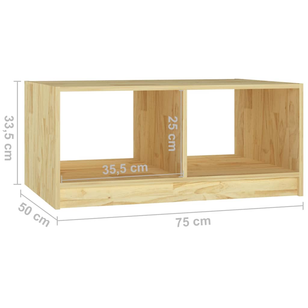 809906 vidaXL Coffee Table 75x50x33,5 cm Solid Wood Pine