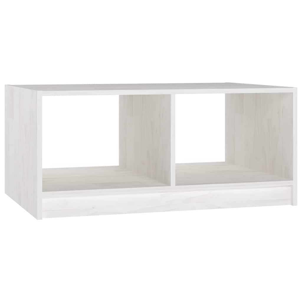 809907 vidaXL Coffee Table White 75x50x33,5 cm Solid Wood Pine