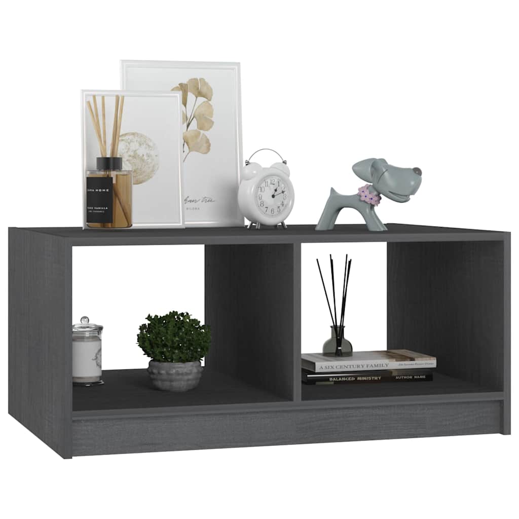809908 vidaXL Coffee Table Grey 75x50x33,5 cm Solid Wood Pine