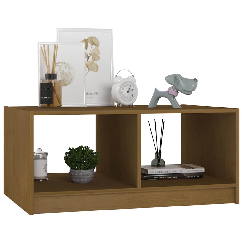 809909 vidaXL Coffee Table Honey Brown 75x50x33,5 cm Solid Wood Pine