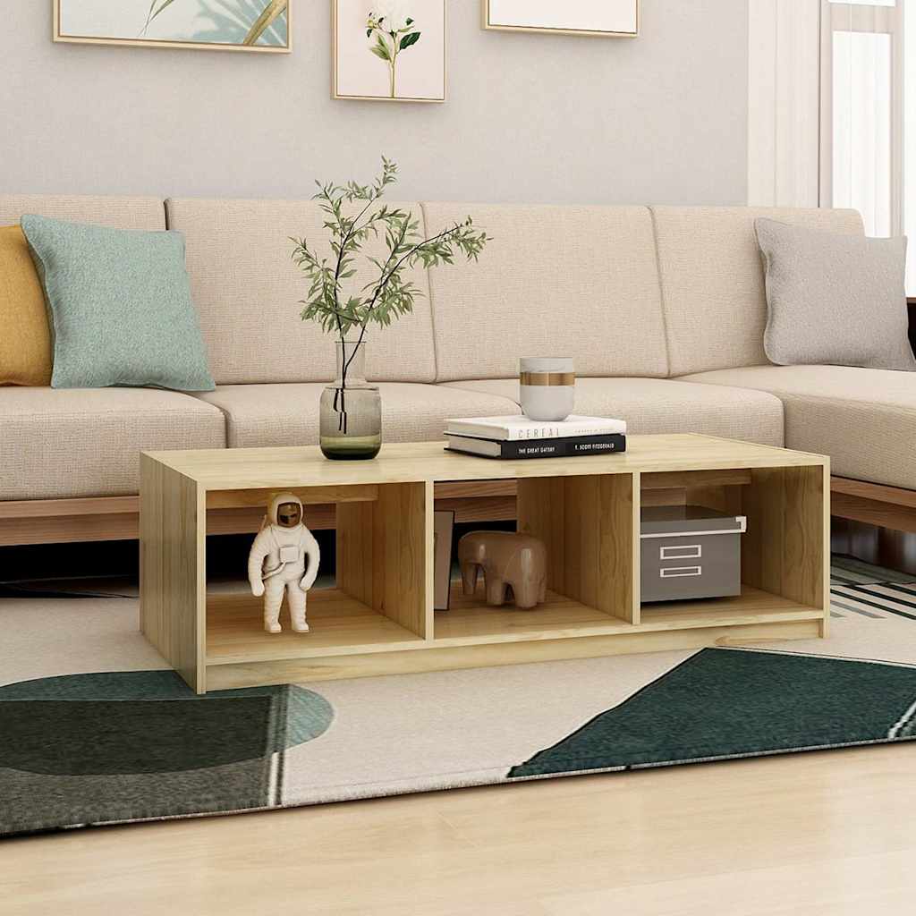 809912 vidaXL Coffee Table 110x50x34 cm Solid Wood Pine