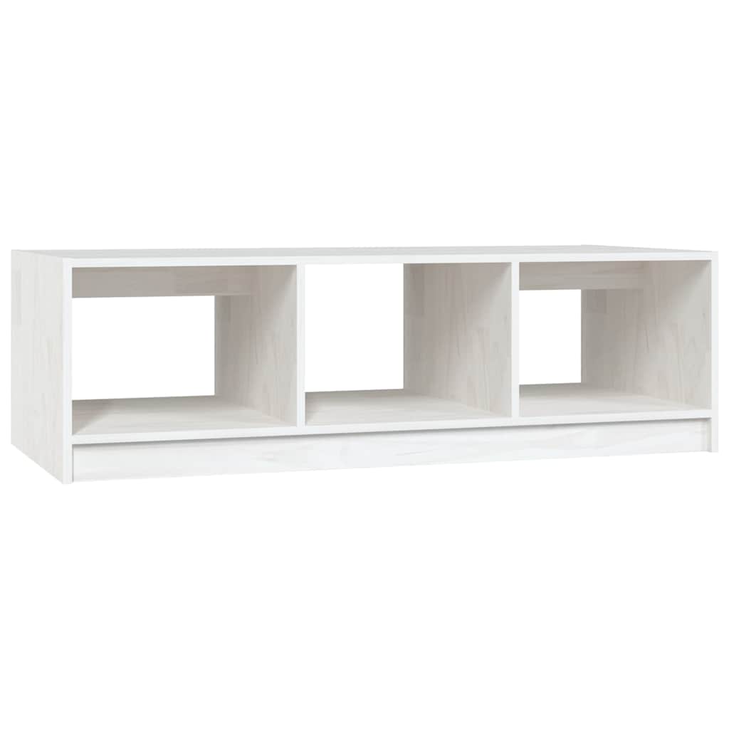 809913 vidaXL Coffee Table White 110x50x34 cm Solid Wood Pine