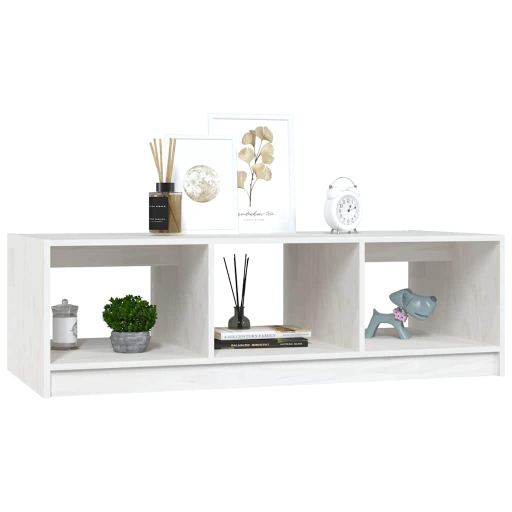 809913 vidaXL Coffee Table White 110x50x34 cm Solid Wood Pine