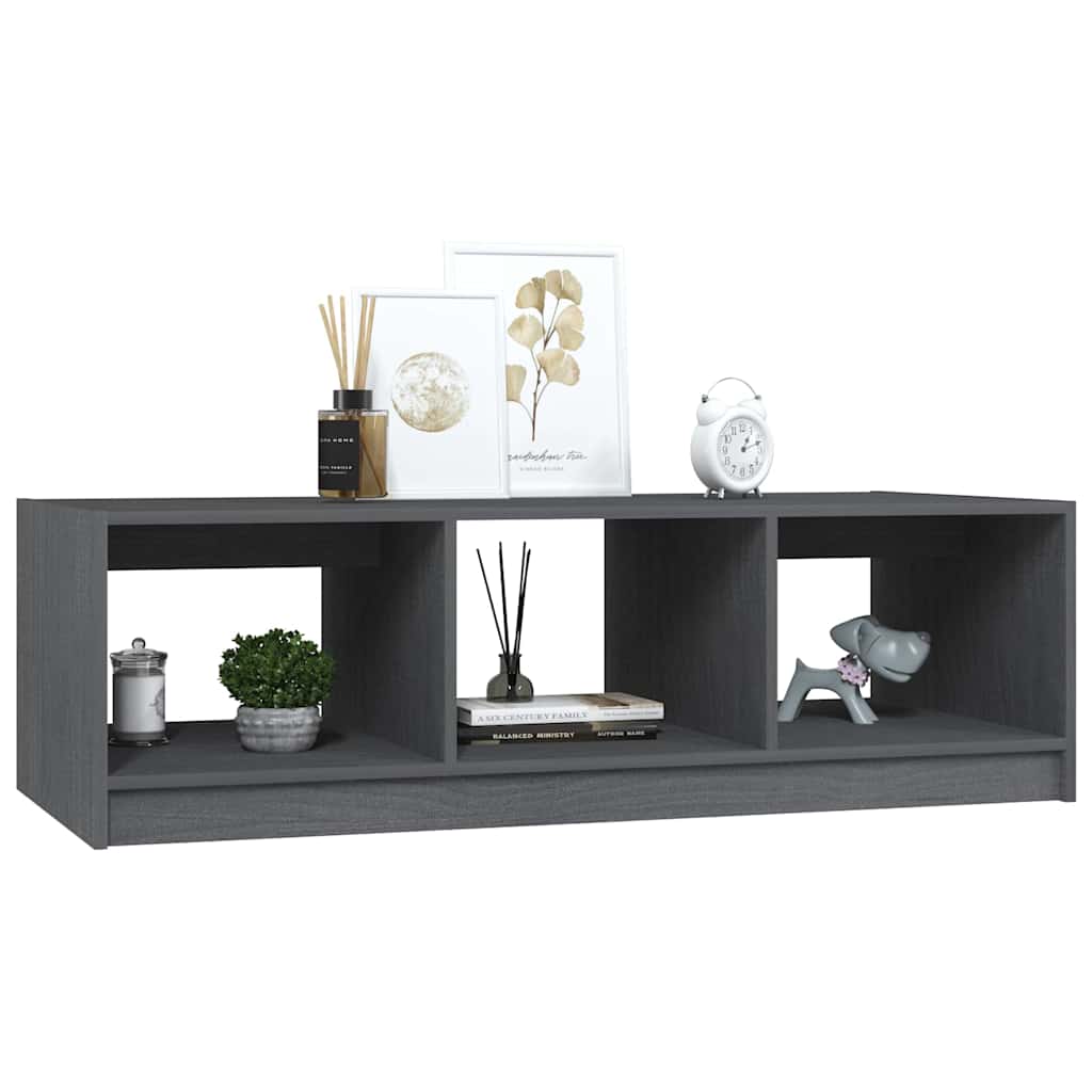 809914 vidaXL Coffee Table Grey 110x50x34 cm Solid Wood Pine