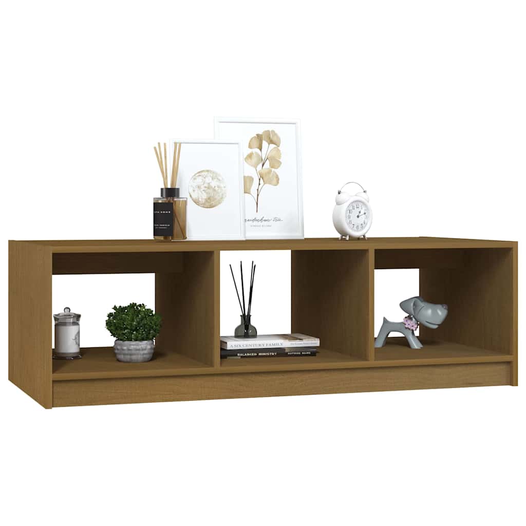 809915 vidaXL Coffee Table Honey Brown 110x50x34 cm Solid Wood Pine