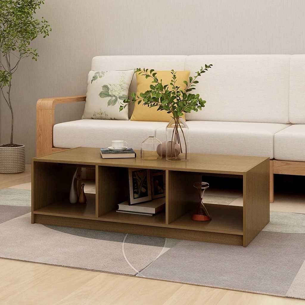 809915 vidaXL Coffee Table Honey Brown 110x50x34 cm Solid Wood Pine