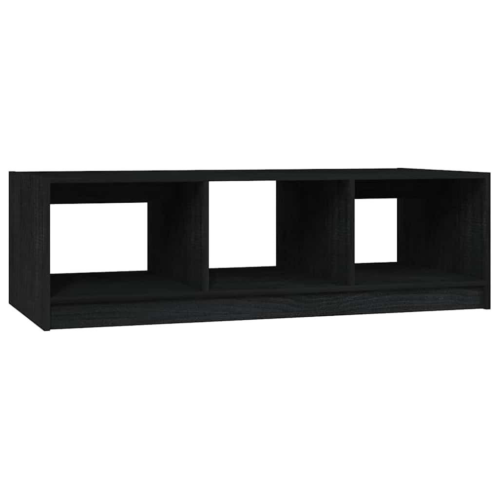 809916 vidaXL Coffee Table Black 110x50x34 cm Solid Wood Pine