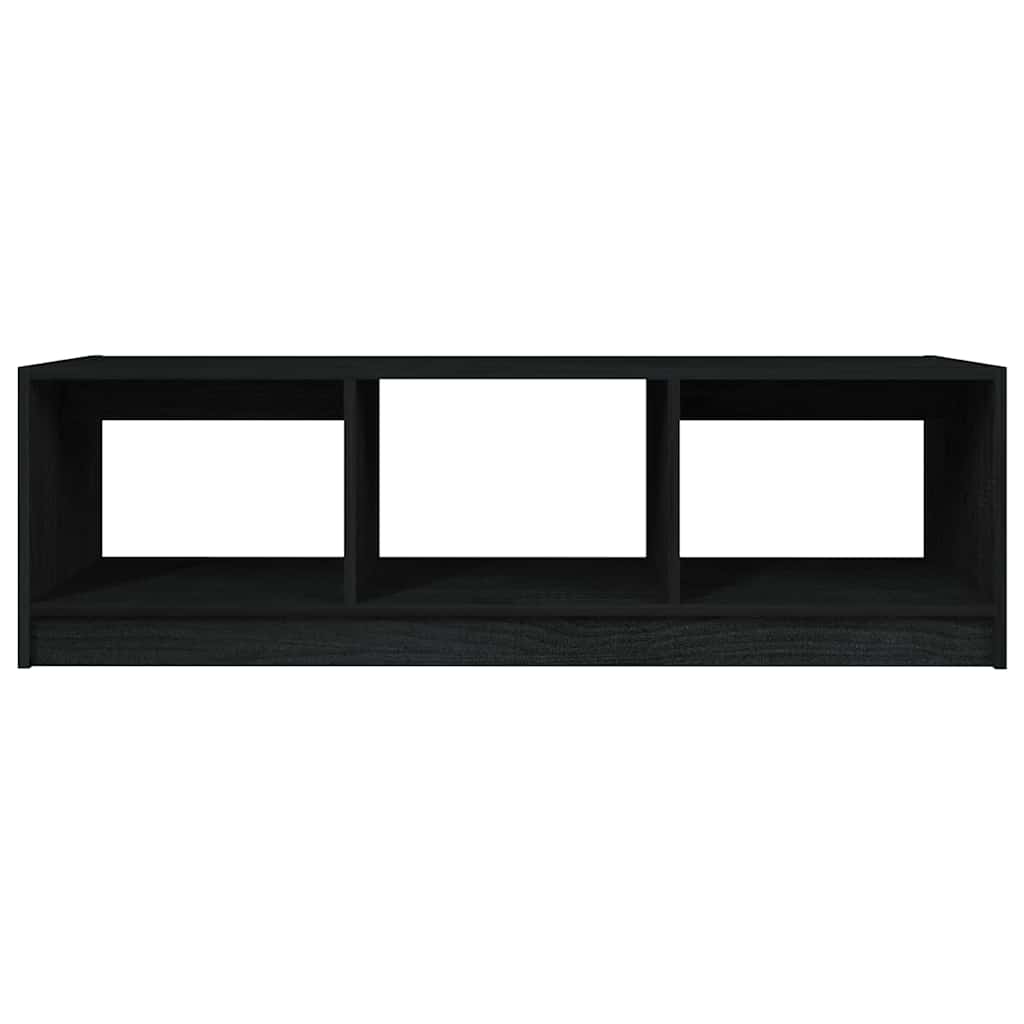 809916 vidaXL Coffee Table Black 110x50x34 cm Solid Wood Pine