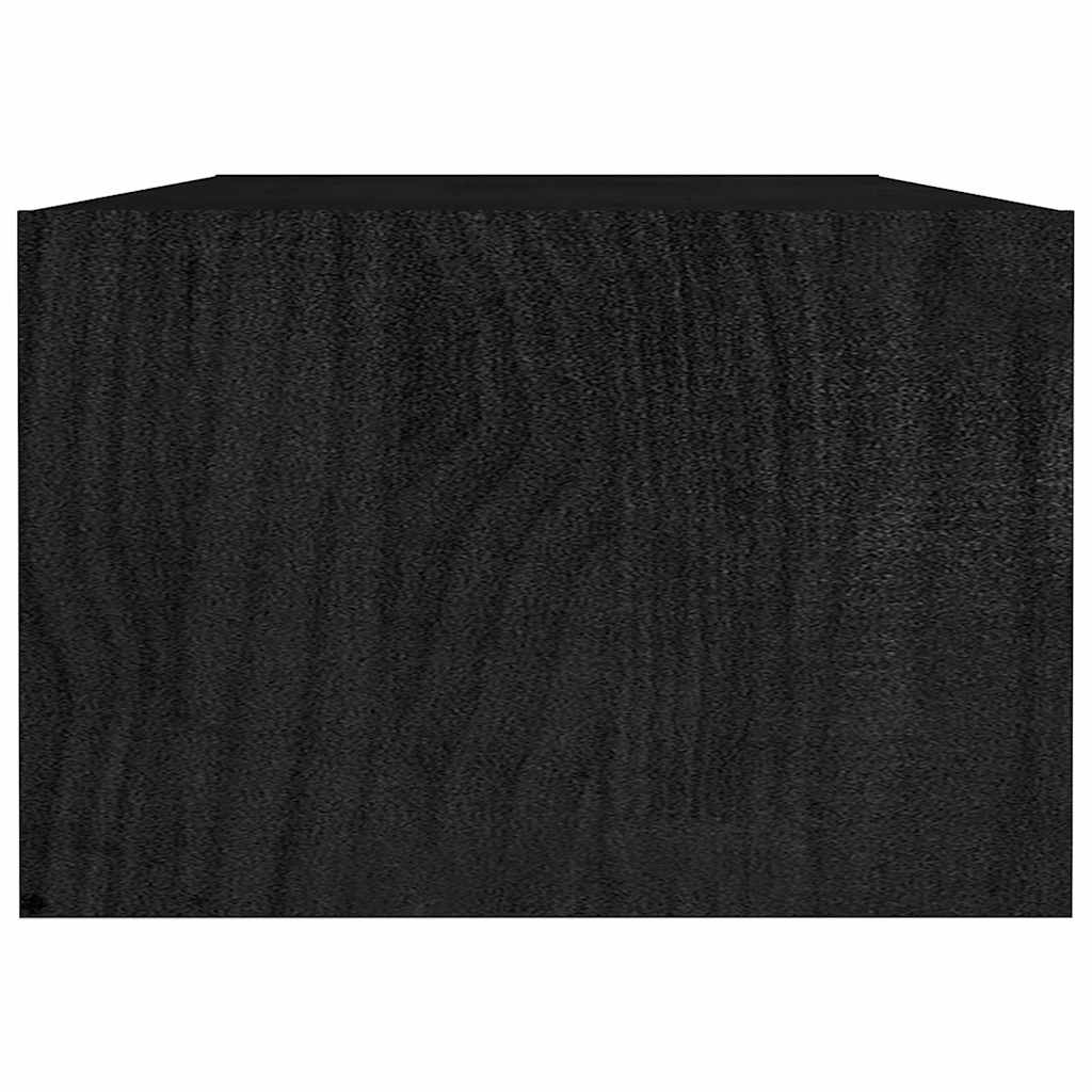 809916 vidaXL Coffee Table Black 110x50x34 cm Solid Wood Pine