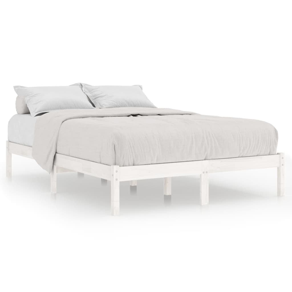 Bed Frame | White | Solid Pine Wood | Double | Durable | Bed Frame