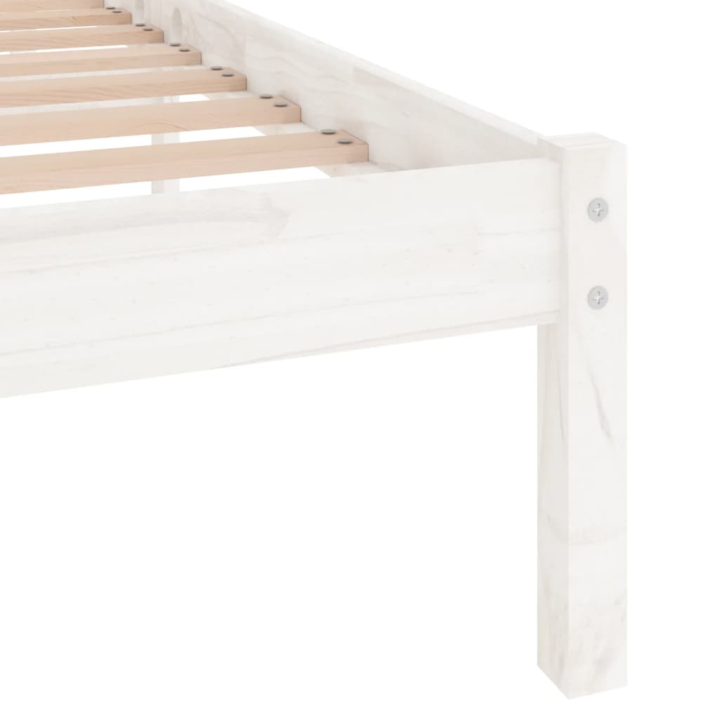 Bed Frame | White | Solid Pine Wood | Double | Durable | Bed Frame