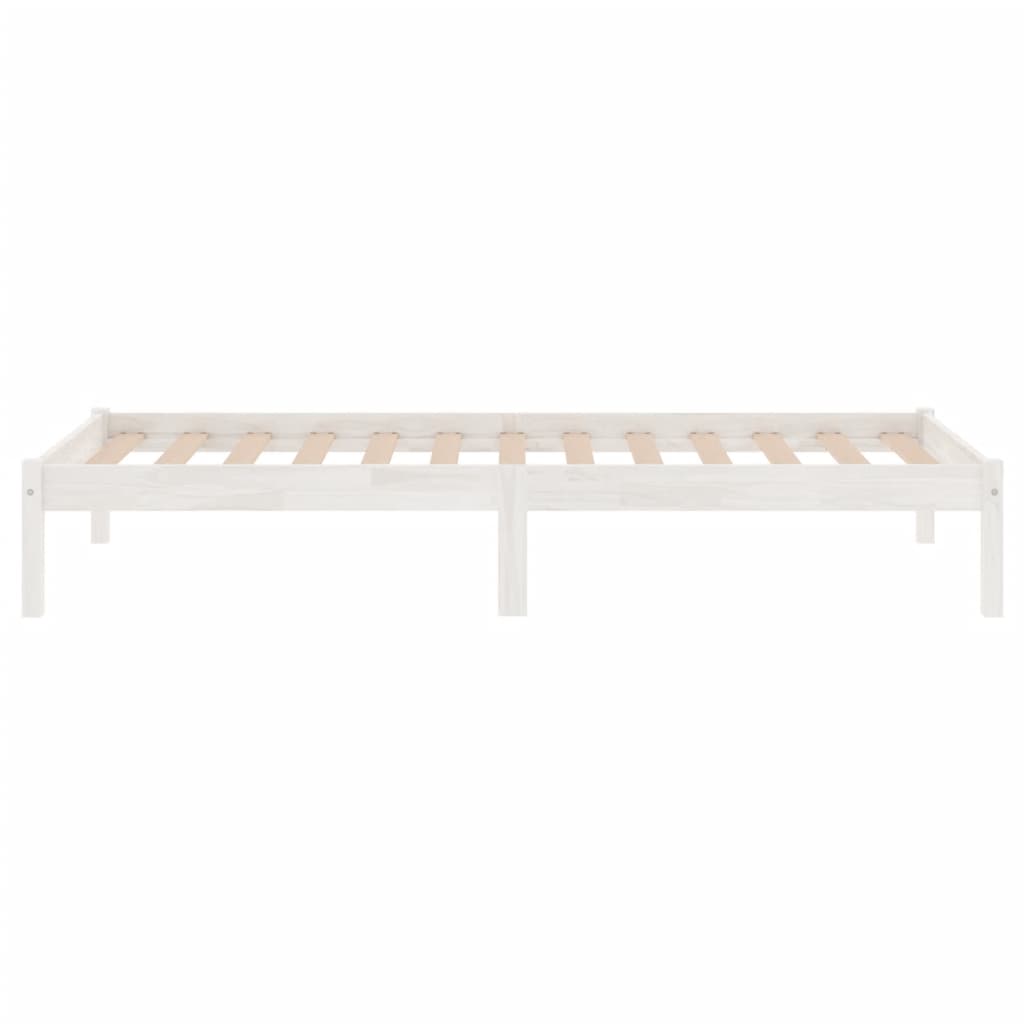 810008 vidaXL Bed Frame without Mattress White Solid Wood 100x200 cm