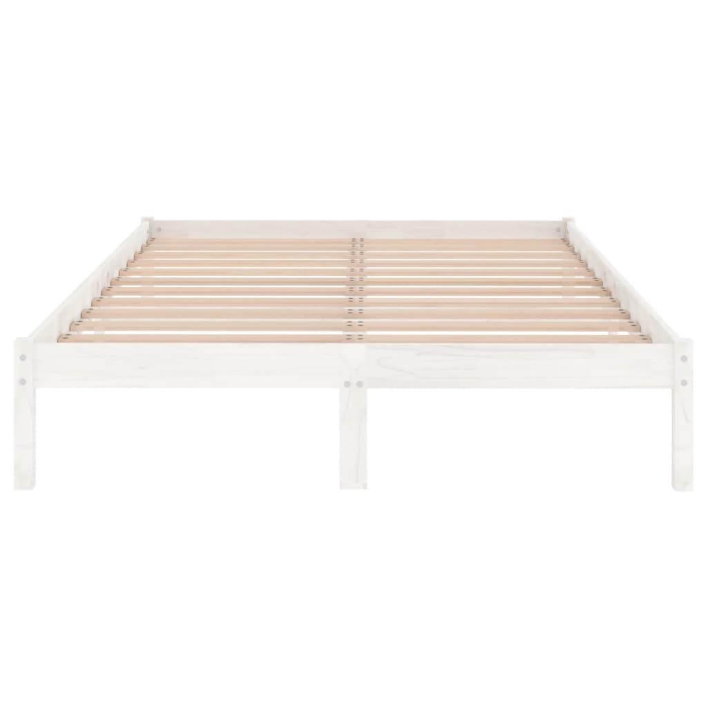 810013 vidaXL Bed Frame without Mattress White Solid Wood 120x200 cm