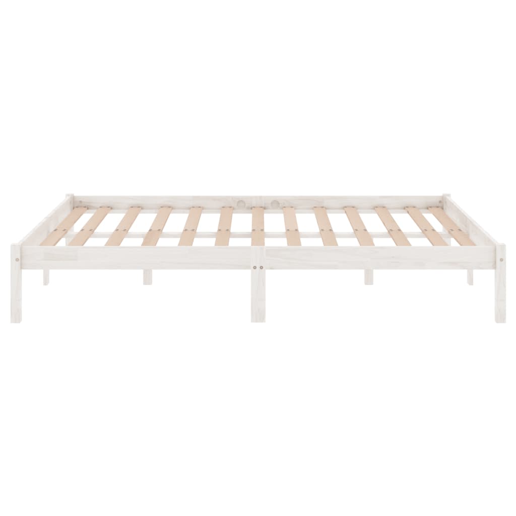 810013 vidaXL Bed Frame without Mattress White Solid Wood 120x200 cm