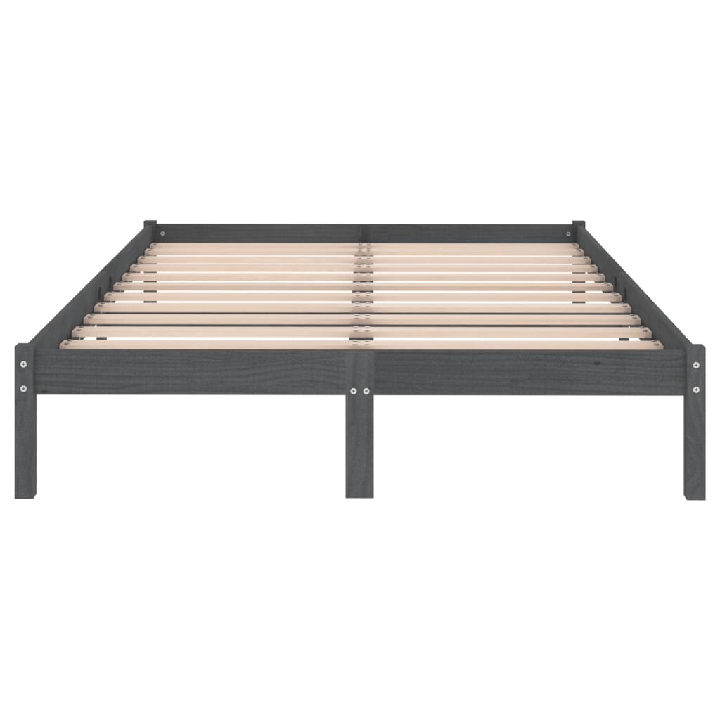 810014 vidaXL Bed Frame without Mattress Grey Solid Wood 120x200 cm