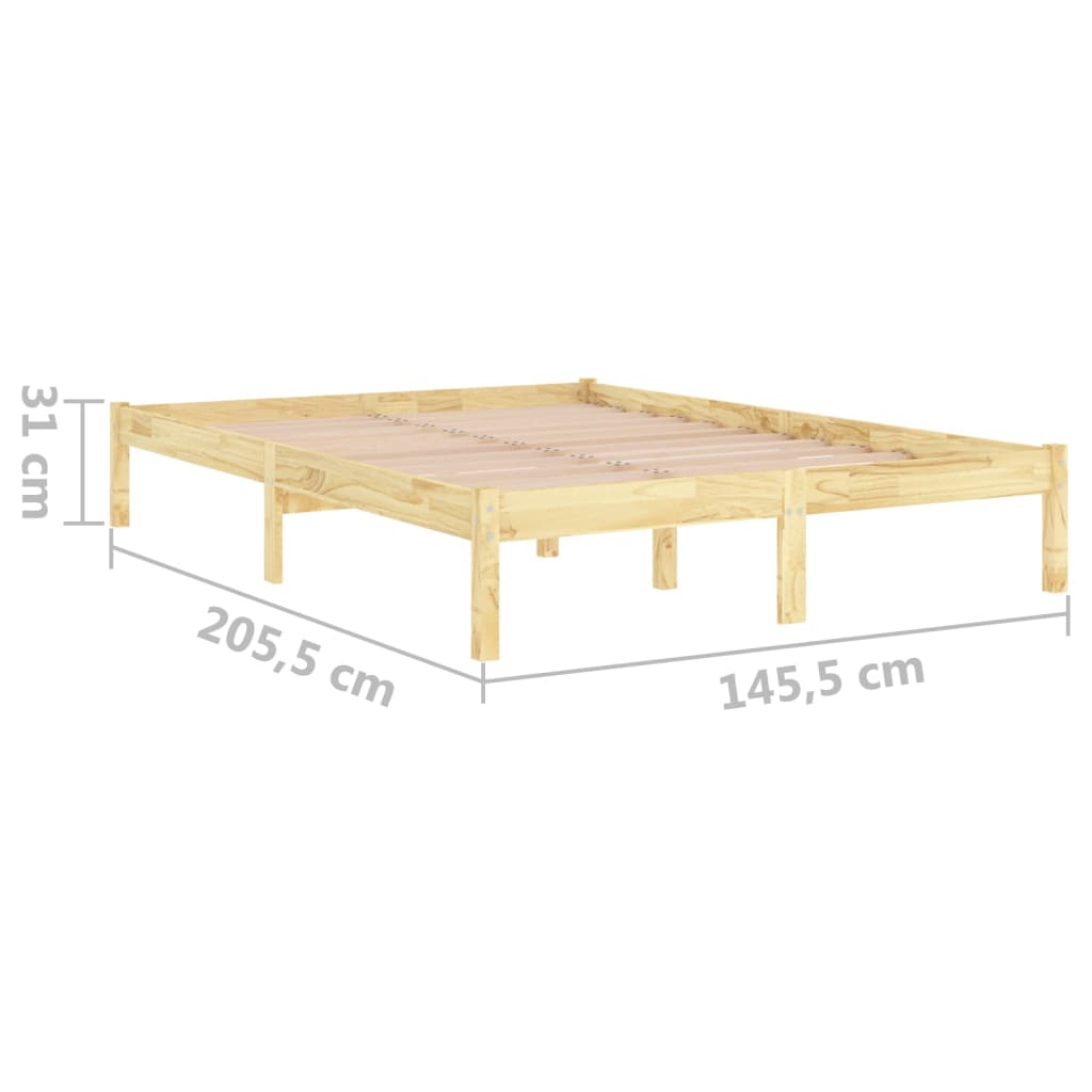 810017 vidaXL Bed Frame without Mattress Solid Wood 140x200 cm