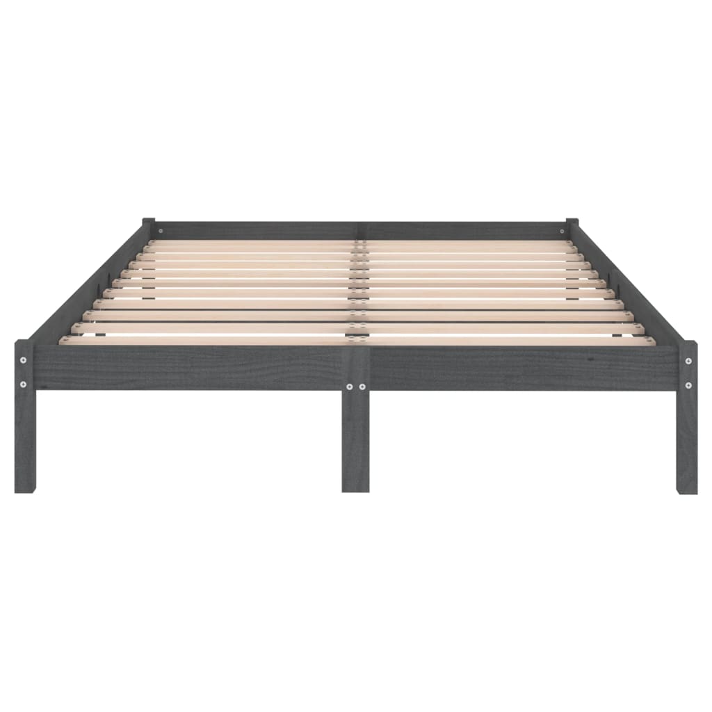 810029 vidaXL Bed Frame without Mattress Grey Solid Wood 160x200 cm