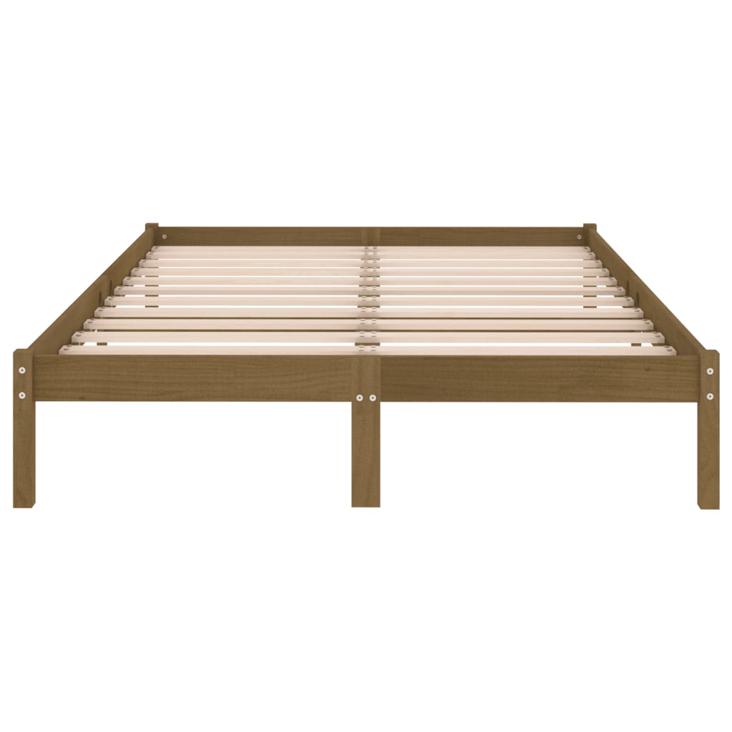 810030 vidaXL Bed Frame without Mattress Honey Brown Solid Wood 160x200 cm