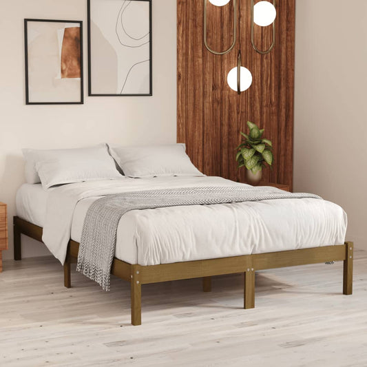 810030 vidaXL Bed Frame without Mattress Honey Brown Solid Wood 160x200 cm