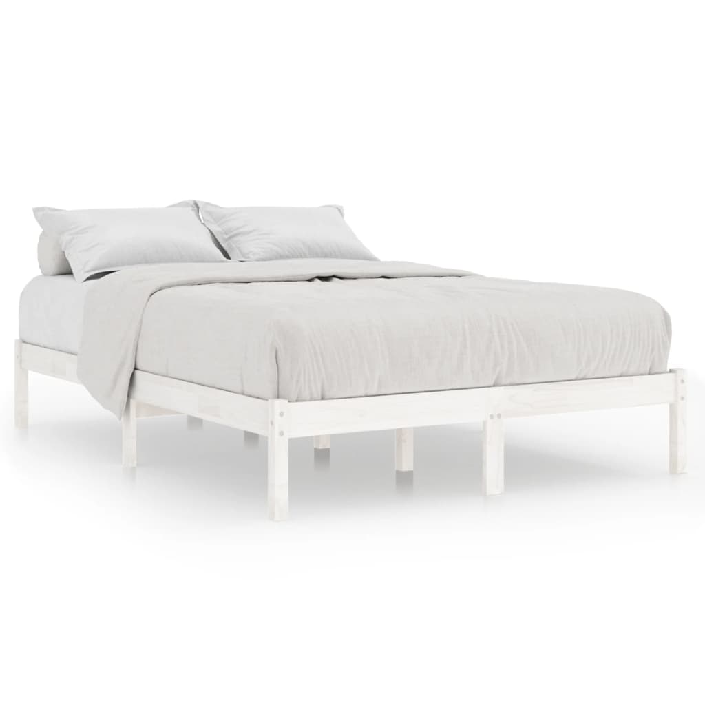 vidaXL Bed Frame without Mattress White Solid Wood Super King Size