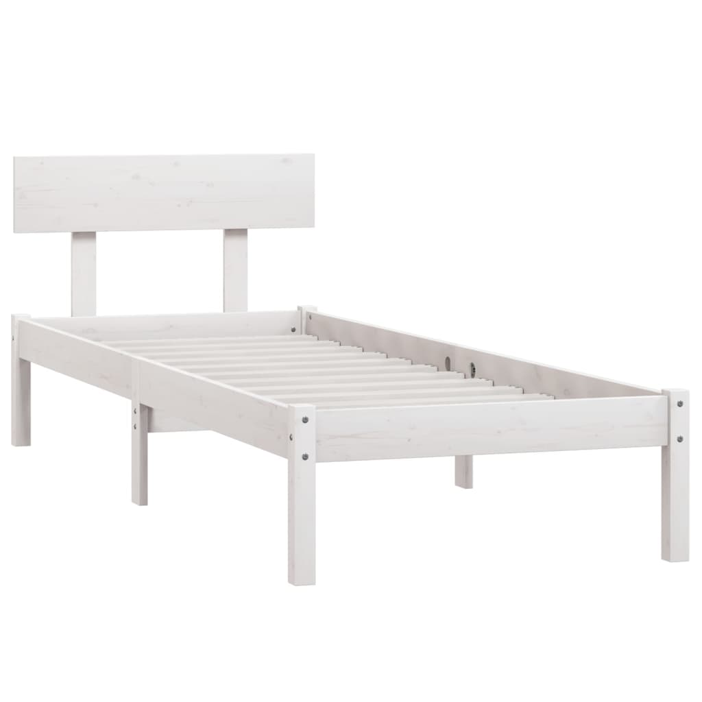 Bed Frame | White | Solid Pinewood | Small Single | Durable  | Bed Frame