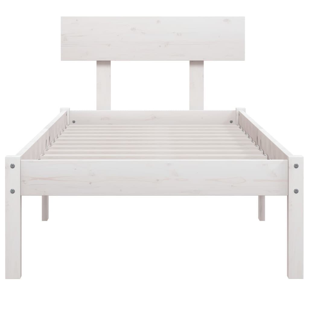 Bed Frame | White | Solid Pinewood | Small Single | Durable  | Bed Frame
