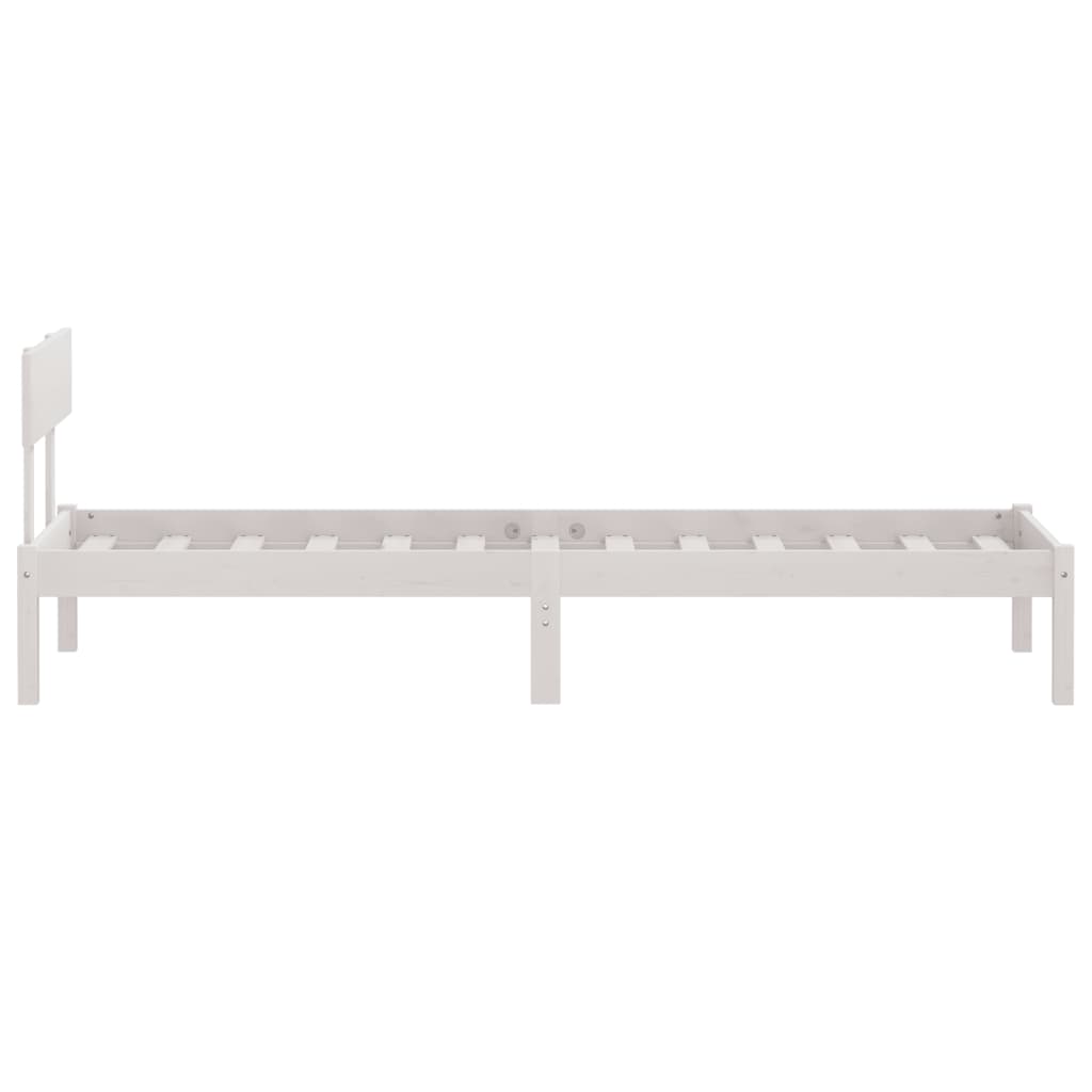 Bed Frame | White | Solid Pinewood | Small Single | Durable  | Bed Frame