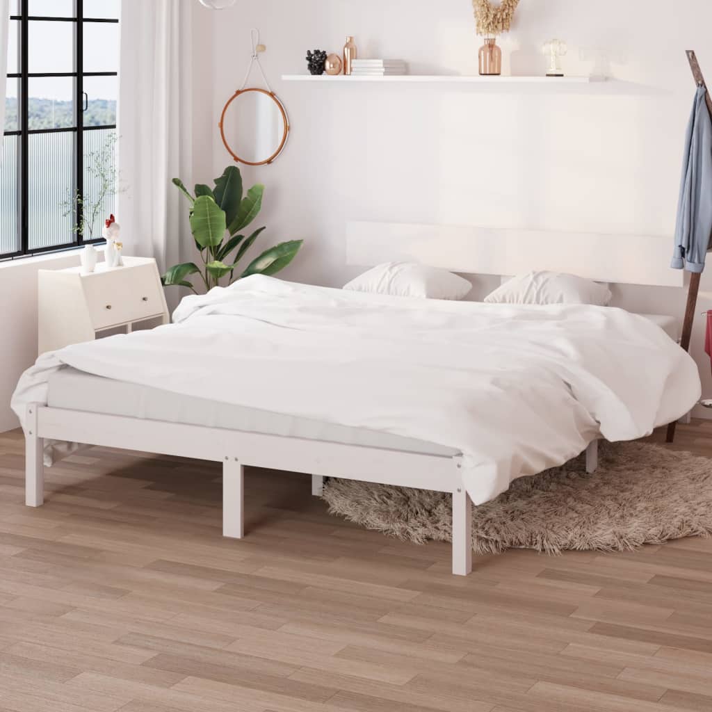 Bed Frame | White | Solid pinewood | Small Double | Durable | Bed Frame