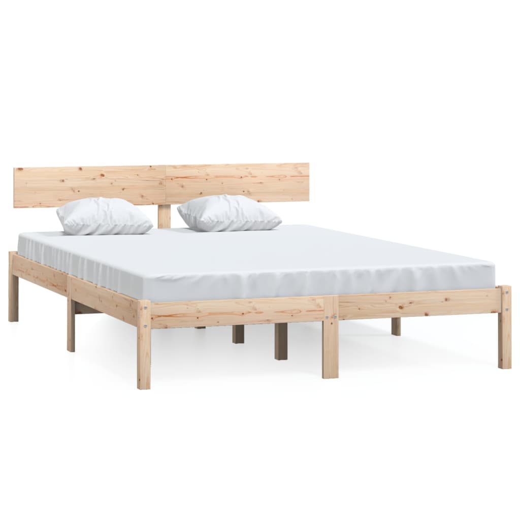 vidaXL Bed Frame without Mattress Solid Wood 140x190 cm