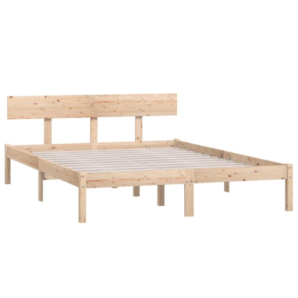 Bed Frame | Natural Wood | Solid pine wood | 120x200 cm | Durable