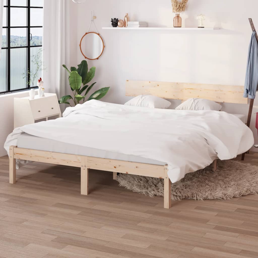 Bed Frame | Pinewood natural | Solid pinewood | King Size | Durable
