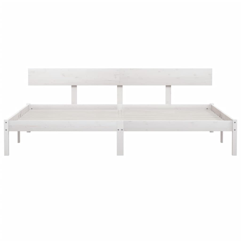 Bed Frame | White | Solid pine wood | Super King |  Durable | Bed Frame