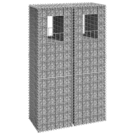 vidaXL Gabion Basket Posts 2 pcs 40x40x140 cm Iron