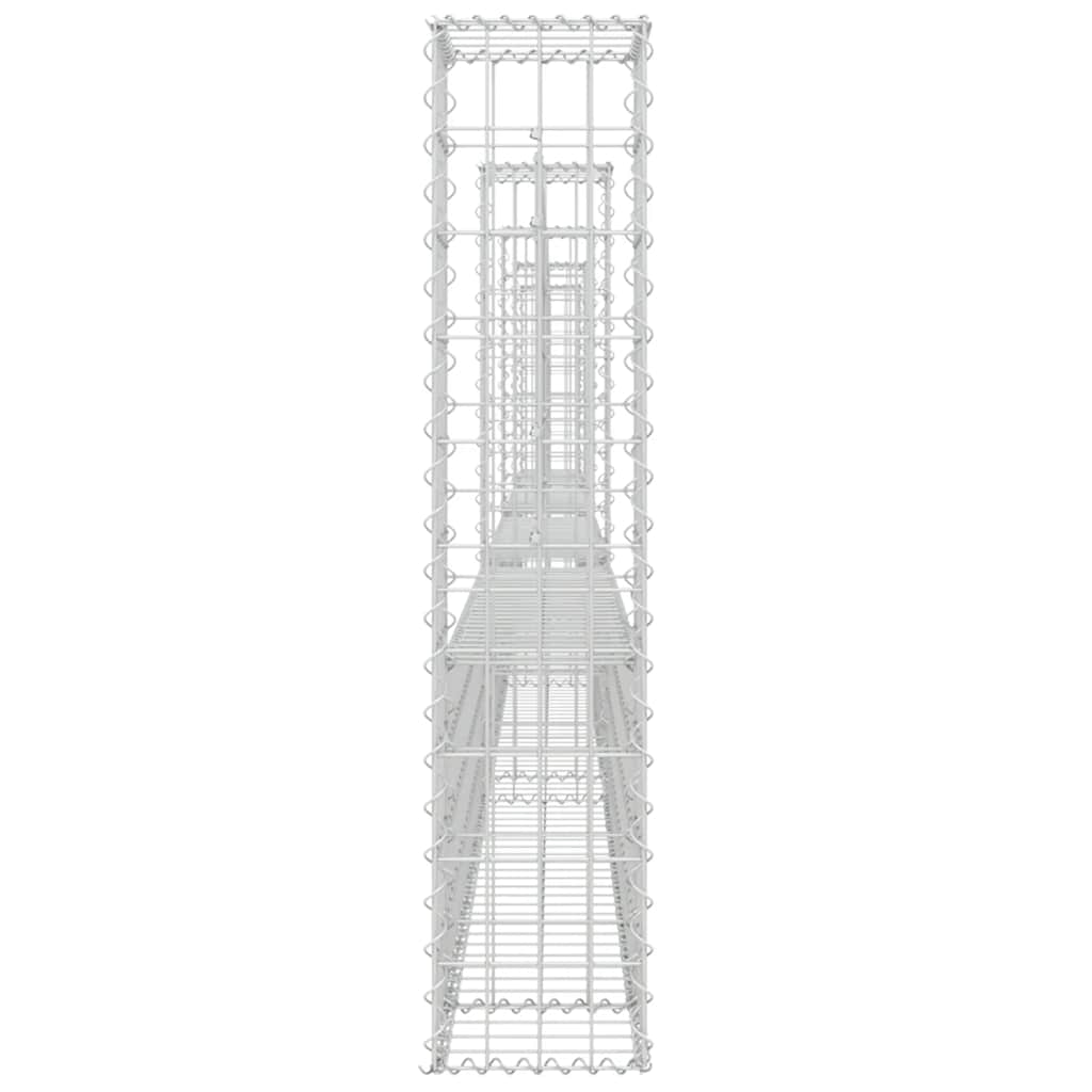 U-shape Gabion Basket with 5 Posts Iron 500x20x100 cm