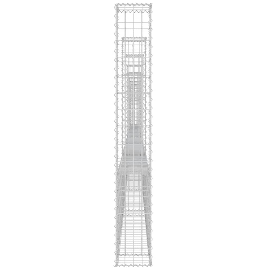 U-shape Gabion Basket with 8 Posts Iron 860x20x150 cm