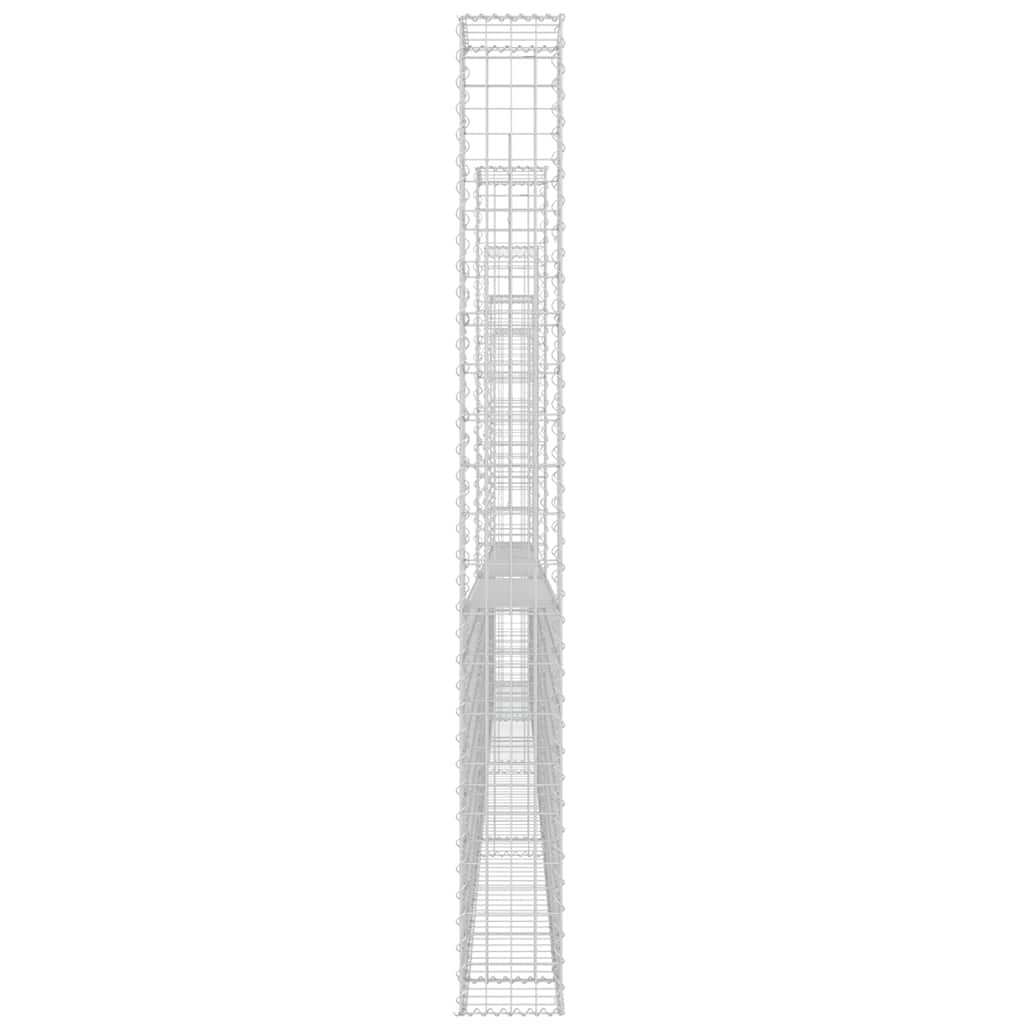 U-shape Gabion Basket with 5 Posts Iron 500x20x200 cm