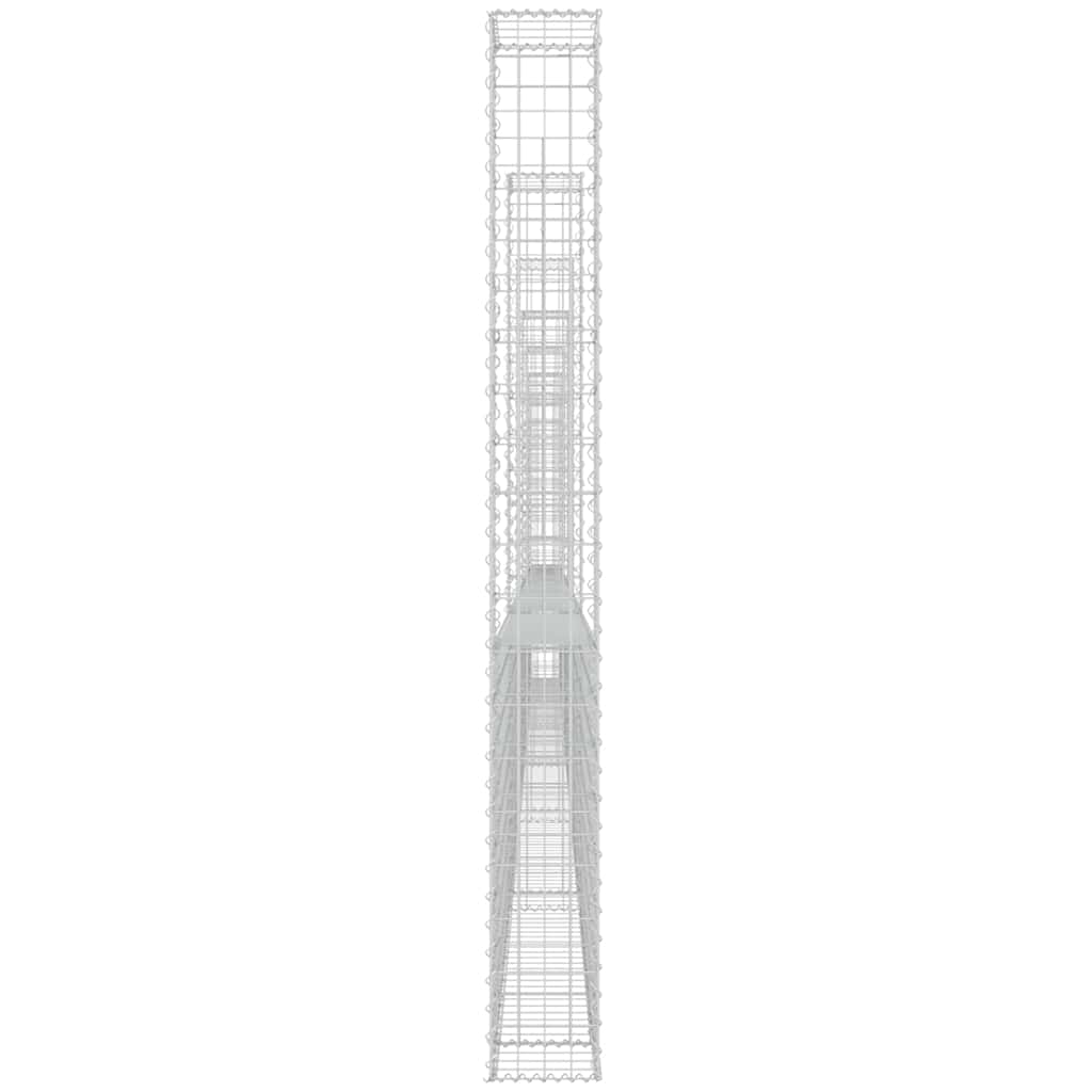 U-shape Gabion Basket with 7 Posts Iron 740x20x200 cm