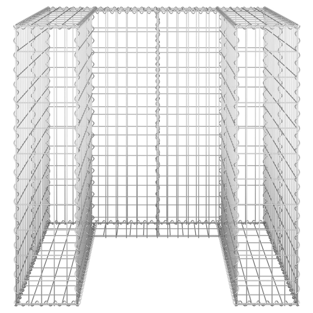 vidaXL Gabion Wall for Garbage Bin Galvanised Steel 110x100x110 cm