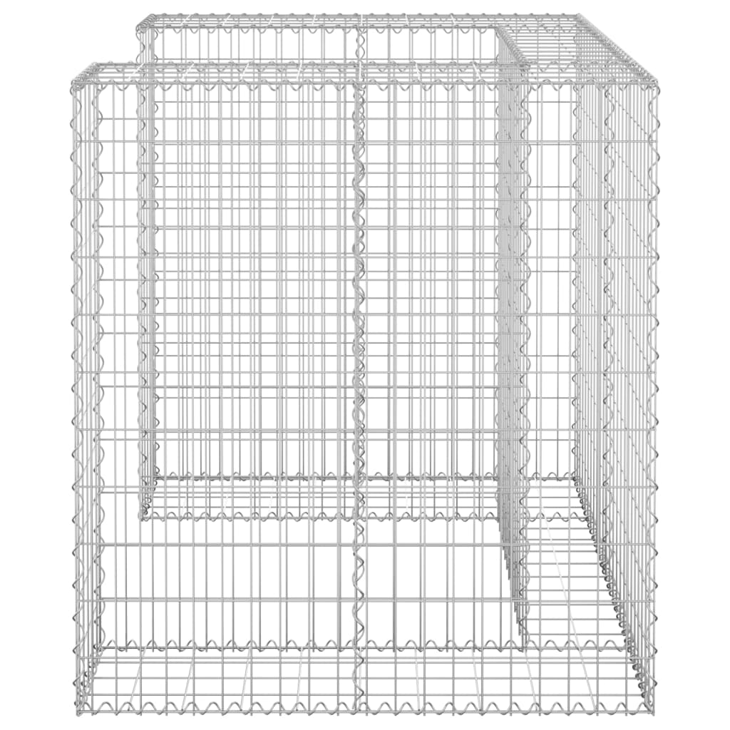 vidaXL Gabion Wall for Garbage Bin Galvanised Steel 110x100x110 cm