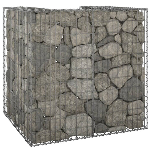 vidaXL Gabion Wall for Garbage Bin Galvanised Steel 110x100x110 cm