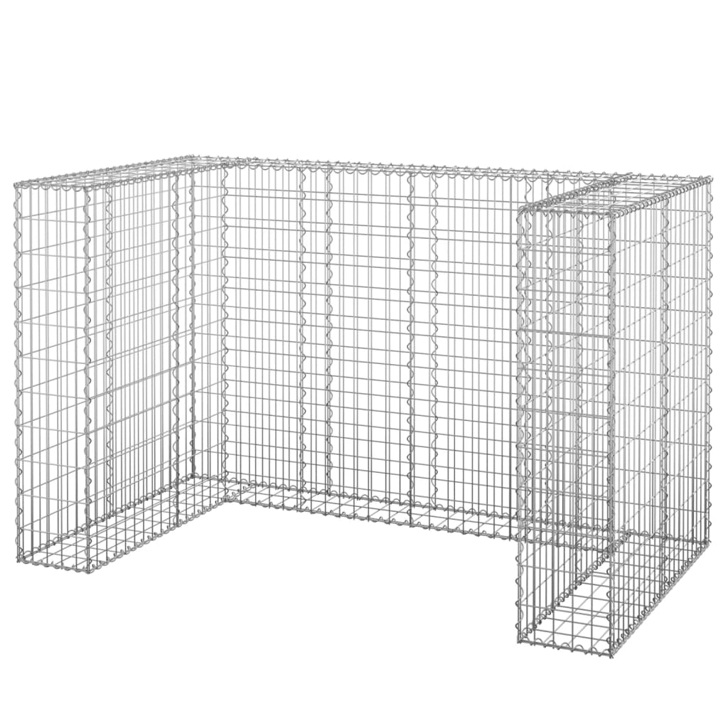 vidaXL Gabion Wall for Garbage Bins Galvanised Steel 180x100x110 cm