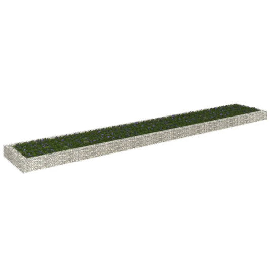 vidaXL Gabion Raised Bed Galvanised Steel 600x100x20 cm