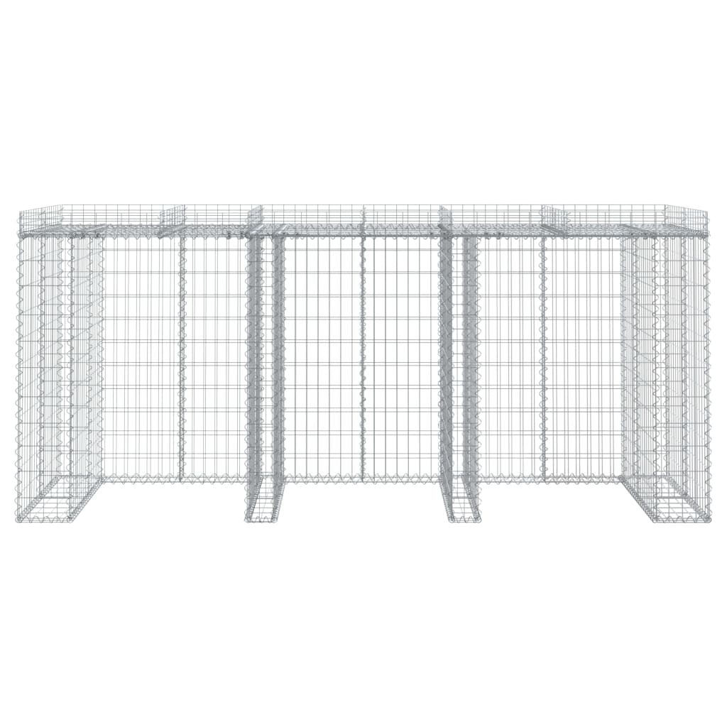 vidaXL Gabion Wall for Garbage Bin 270x91x120 cm Galvanised Iron